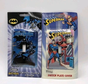 Batman & Superman Lichtschalter Platte Abdeckung Vintage 90er Mancave Neu Selten - Bild 1 von 4