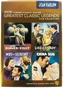TCM Greatest Classic Legends Film Collection Jean Harlow DVD China Seas Dinner 8 - Foto 1 di 8