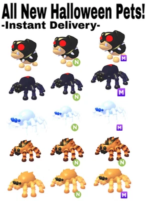 ROBLOX All New Haloween Pets ( All Spiders No Potion Neon ,Mega) Fast Delivery Adopt me
