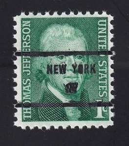 1278c Thomas Jefferson 1c Bureau Precancel “New York NY” PSS-81 MNH OG - Picture 1 of 2