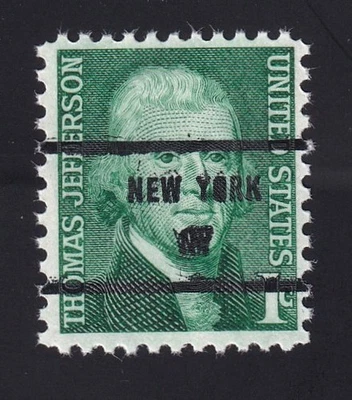1278c Thomas Jefferson 1c Bureau Precancel “New York NY” PSS-81 MNH OG - Image 1 of 2