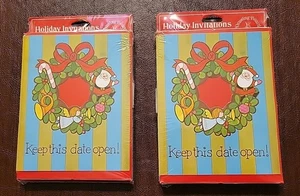 Vintage Drawing Board Christmas Invitation Cards & Envelopes Lot Of 2 NIP - Picture 1 of 7