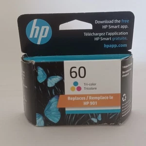 Genuine HP 60 Tri Color Ink Cartridge CC643WN New Sealed Exp DECEMBER 2024 - Afbeelding 1 van 5