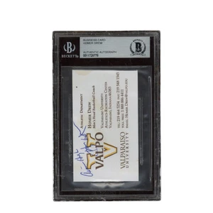 Homer Drew Signed Inscribed Valparaiso Basketball Business Card Beckett - Picture 1 of 2