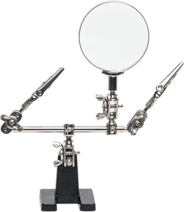 AORAEM Helfende Hände Lupe mit Dual verstellbarem Alligator schwarz, silber  - Bild 1 von 6