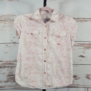 Roper Girls Pearl Snap Short Sleeve Shirt Size Large 10/12 - Picture 1 of 6