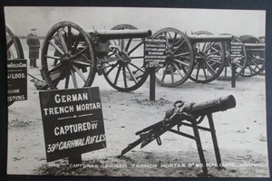 FOTO REAL DE LA PRIMERA GUERRA MUNDIAL RPPC 39º GARHWAL RIFLES EJÉRCITO INDIO CAÑÓN DE MORTERO ALEMÁN CAPTURADO - Imagen 1 de 1