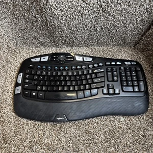 Logitech Wave K350 Unifying Wireless Keyboard Tested & Working no reciever - Picture 1 of 5
