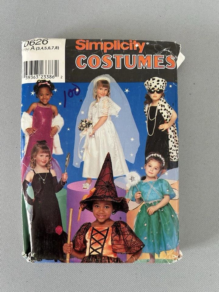 Simplicity Childs Costumes 0626 Sewing Pattern Sz 3-8 Uncut - Image 1 of 4