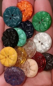 15 Botones de Costura Vintage a Juego Impresionante Patrón Multicolor Caseína - Imagen 1 de 18