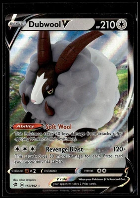 Dubwool V SWSH02: Rebel Clash #153/192 Pokemon TCG - Image 1 of 2