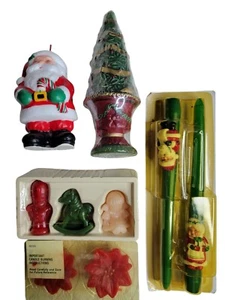 Große Weihnachtskerze Set 9 Neu Santa Nussknacker Weihnachtsstern Topiary Frau Claus - Bild 1 von 8