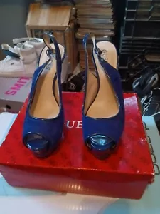 guess glensia dark blue suede size 7m(88ZZ) - Picture 1 of 8
