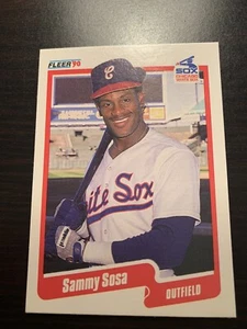 Sammy Sosa Rookie Card Fleer 1990 #548 Baseball Card - Picture 1 of 2
