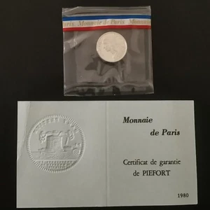 PIEFORT 5 CENTIMES MARIANNE ARGENT 1980 FRANCE 820 Ex. (Avec certif/Sans cof) - Picture 1 of 4