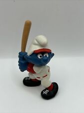 Smurfs 20129 Baseball Player Smurf Batter 1980 Vintage Figure Toy PVC Figurine