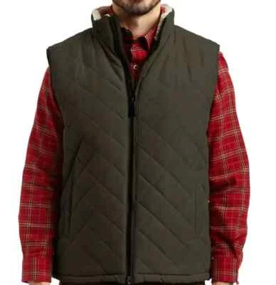 👕Rainforest Portabella HERITAGE MICRO OXFORD DIAMOND QUILTED SHERPA LINED VEST - Image 1 of 2