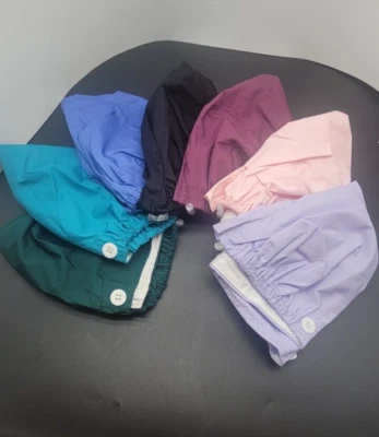 Fashion Bouffant Surgical Hats 7 Colors. Sold As a Lot. Elastic Closure. - Image 1 of 4