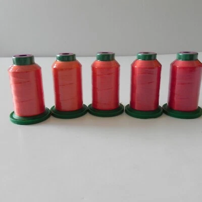 Amann Isacord 40 100% Polyester Lot of 5 Red Shades 1000M - Image 1 of 4