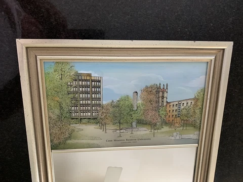 Case Western Reserve University Reverse EGLOMISE Painted Picture & FRAMED MIRROR Cover