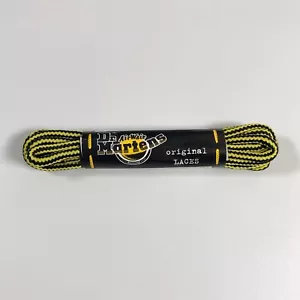 DR MARTENS Strong Yellow & Black Shoe Laces 90cm *TO FIT 6 EYELET BOOTS* - Picture 1 of 3