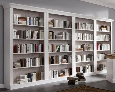 CASA Massivholz Bibliothek weiß Kiefer Bücher-regal Schrank-wand Holz Stand-regale