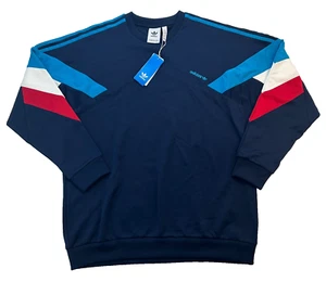 Adidas Palmeston Felpa Crew Manica Lunga Uomo Taglia XL Blu DJ 3454 Nuova - Foto 1 di 10