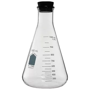 Pyrex Vista 70980-1L, 1L Erlenmeyerkolben mit schmaler Öffnung und Stopfen (einzeln) - Bild 1 von 1