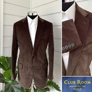 Club Room Mens Two Button Cotton Blazer Brown Corduroy Sport Coat Jacket 42R