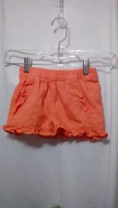 j crew toddler girls 5 shorts orange 100% cotton twill ruffled pull on - Picture 1 of 2