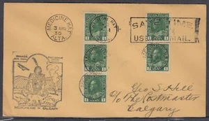 Sombrero de medicina Canada Scott 132 tira de 5 FFC - 3 de marzo de 1930 - Calgary - Imagen 1 de 2