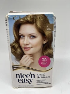 Clairol 7 Dark Blonde Nice n Easy Permanent Hair Color Condition imperfect Box - Picture 1 of 6