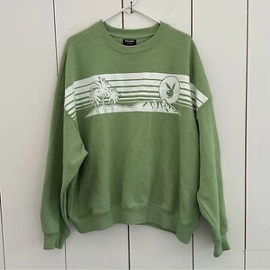 Playboy by Pacsun Sunset Oversized Graphic Sweatshirt One Size Pistacchio Green - Picture 1 of 8