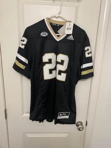Adidas #22 Black Georgia Tech Yellow Jackets Premier Strategy Jersey Men Sz Lg Cover