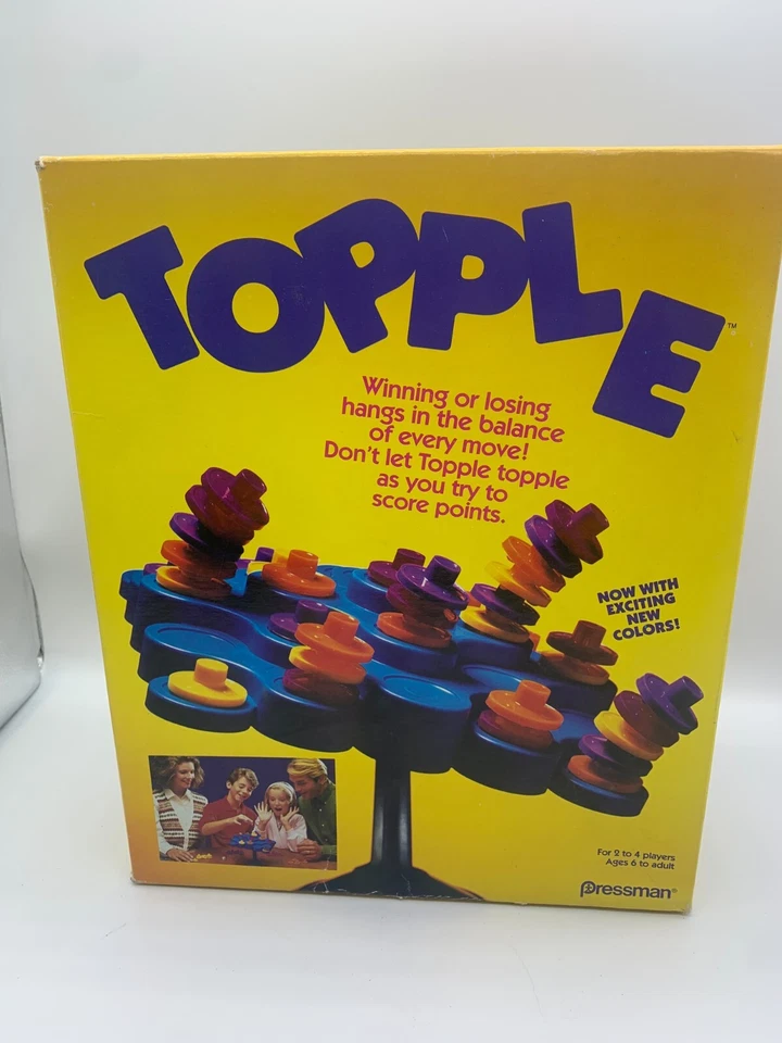 Topple Game 1992 Pressman Waddingtons Games Complete 2-4 Players Ages 6 and Up - Image 1 of 4