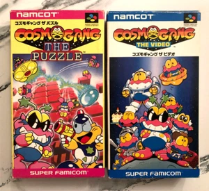 Cosmo Gang The Video and Cosmo Gang The Puzzle..Super Famicom..All Complete..VGC - Picture 1 of 12