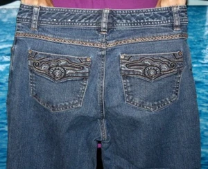 Women's TRIBAL Blue Denim Stretch Capri jeans size 2 - Picture 1 of 10