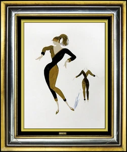 ERTE Original Painting Signed Gouache Artwork Costume Dress Design Moulin Rouge - Picture 1 of 6