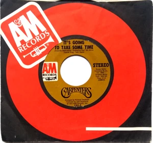 CARPENTERS - It's Going to Take Some Time / Flat Baroque Vinyl 45rpm 1972 1351-S - Imagen 1 de 5