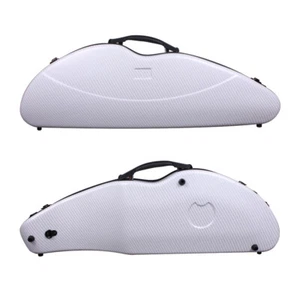 Carbon Fiber White Violin Case 4/4 Violin Cases with Lock & Back Strap - Picture 1 of 13