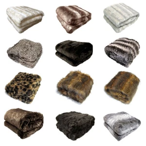 Faux Fur Luxury Animal Throw Rug 127 x 152 cm - Picture 1 of 25