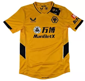 WOLVES Wolverhampton Wanderers 2021-22 HOME FOOTBALL SHIRT - Small - New tags - Picture 1 of 13