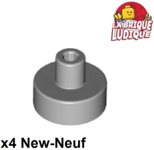Lego 4x Round Tile Smooth 1x1 Rod Pin Bar Holder Gray/Light B Gray 20482 - Picture 1 of 1