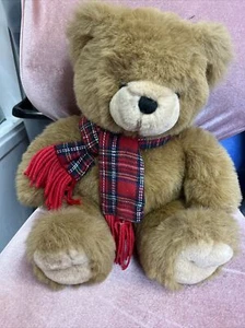 Plush Large Christmas Teddy Bear With Tarten Scarf luxury - Picture 1 of 11