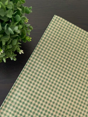 HUNTER GINGHAM on KRAFT Design Tissue Paper Sheet Choose Size & Package Amount - Image 1 of 4