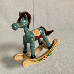 Vintage Horse  Rocking Horse Wooden Christmas Ornament - Picture 1 of 14