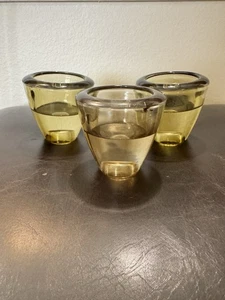 Crate & Barrel Glass Tea Light Candle Holder 3" Set Of 3 - Picture 1 of 7