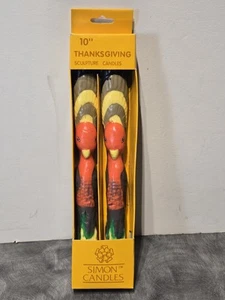 Vintage Simon Autumn Thanksgiving Türkei 2-10" Kerzen unbenutzt in Box - Bild 1 von 5