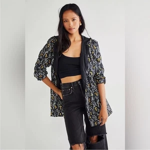 Neu mit Etikett Anna Sui Jacke Blumen Windbreaker in Gold Schwarz - Bild 1 von 9