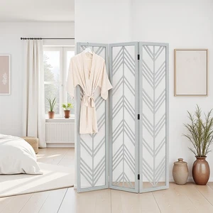 Paravent Raumteiler Trennwand 3-teilig Holz Grau Deko Spanische Wand Homestyle4u - Bild 1 von 12